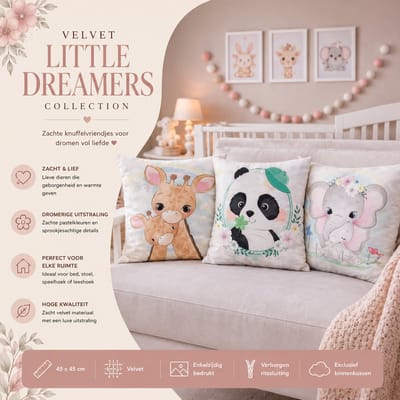 Velvet Little Dreamers Collection kussenhoes - 45x45 cm