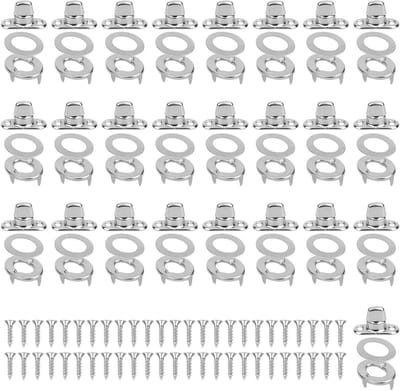 125 Stuks 25 Sets Draai Sluitingen, Gegalvaniseerd en Geëlectroforeerd voor Canvas, Boten en Motorhomes