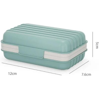 Badkamer Zeepbakje Met Deksel Thuis Plastic Zeepkist Lekvrije Draagbare Zeepkoffer Reisorganisator Box blauw