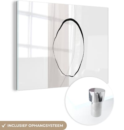 MuchoWow® Glasschilderij 120x90 cm - Schilderij acrylglas - Abstract - Pastel - Design - Foto op glas - Schilderijen