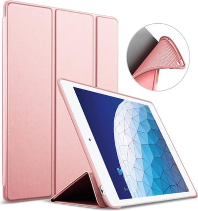 Hoesje geschikt voor iPad Air 2019 Smart Cover - 10.5 inch - Trifold Book Case Kunstleer Tablet Roségoud