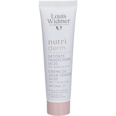 Louis Widmer - Nutriderm Getinte Dagcrème - UV20 - Parfumvrij - 30 ml - Naturel 01