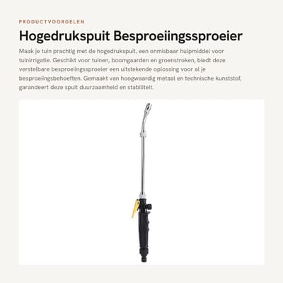 Dailygoods- Hogedrukspuit Verstelbaar - Drukspuit 5 Liter - Sproeier Tuin - Tuinirrigatie - Hoogwaardig Metaal - Geschikt voor Planten