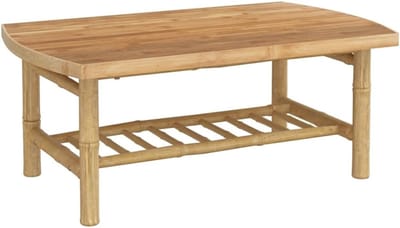 Tuintafel Bamboe - Buiten Salontafel - Ontspannen Buiten - Stevig Bamboe Materiaal - 90x55x37 cm