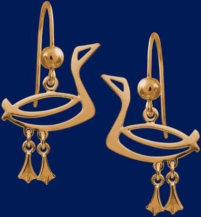 Oorbellen, hang, Gouden ijsduiker