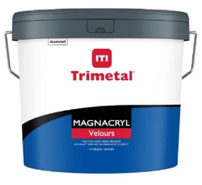 Trimetal Magnacryl Velours - Watergedragen binnenmuurverf met fluweelachtig aspect - Kleur Zwart - 5 L