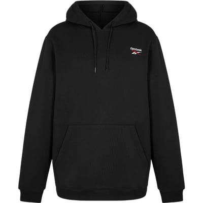 Reebok Hoodie voor heren, model ‘Identity’, relaxte pasvorm (Zwart, Wit)