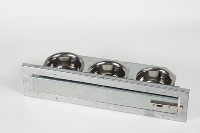 Voederplateau 3 baks met omranding - Voliere - Draaiplateau's - Benodigdheden - Servies