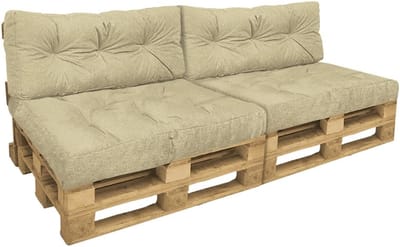 Pallet Kussens - Bank Kussens - Buiten Zitten - Waterdicht Materiaal - 120x80cm - Beige