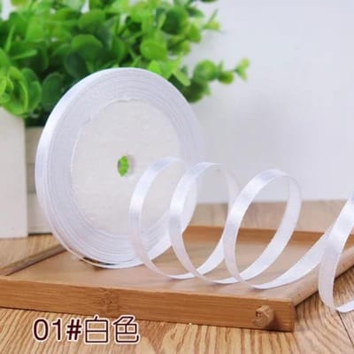 25 yards (ca. 7,6 meter) zijden satijnen linten van 6 mm voor knutselprojecten, strikken, handgemaakte cadeauverpakkingen, feestjes, kerst, bruiloften en decoratieve kunstmatige accessoires. 6mm Satin ribbon