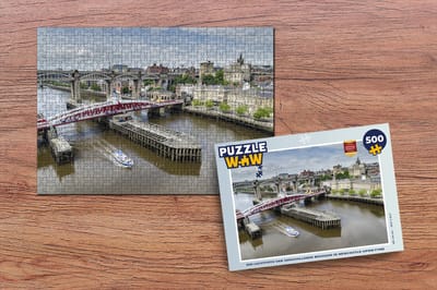 Puzzel Een luchtfoto van verschillende bruggen in Newcastle-upon-Tyne - Legpuzzel - Puzzel 500 stukjes