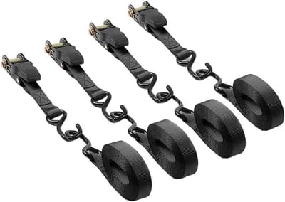 Ratchet Lashing Straps - Spanbanden Set - Vervoer Goederen - Snelle Ontgrendeling - 5 meter - Zwart