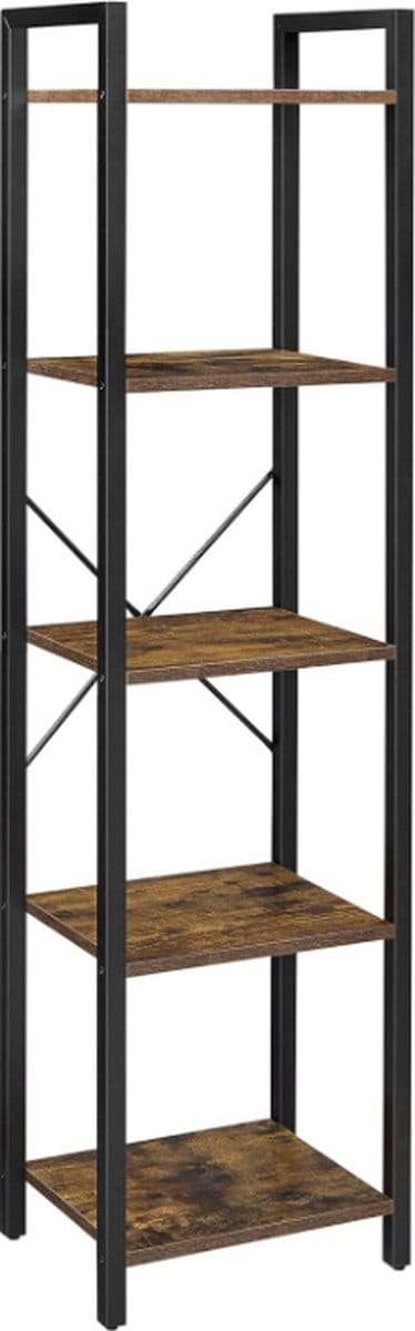 MIRA Home - Boekenkast - Boekenplank 5 Laag - Staal - 30x39,6x154