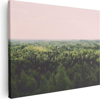 Artaza Canvas Schilderij Landschap - 40x30 cm - Klein - Wanddecoratie Bos - Muurdecoratie Woonkamer - Kamer Accessoires Natuur