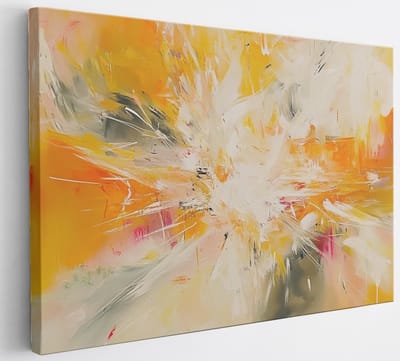 Saammp Canvas Schilderij - Kleurrijk - Explosie verfspetters - Abstracte kunst - 40x30 - Foto op canvas - Wanddecoratie - Muurdecoratie Woonkamer - Kantoor Decoratie