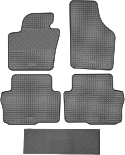 Max-Dywanik RIGUM Serie - Rubber Automatten - Zwart - Voor Seat Alhambra II VAN