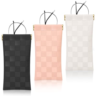 Allecto - Leren Brillenkoker - Draagbaar - Zacht en Slank - Zwart, Wit en Roze - PU Etui voor Zonnebril - Geschikt voor Dames