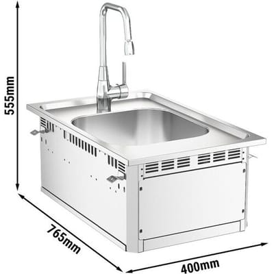GGM Gastro Einbau Waschbecken - Edelstahl - mit Armatur