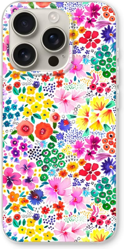 Case Company® - Hoesje geschikt voor iPhone 16 Pro hoesje - Little Flowers - Soft Cover Telefoonhoesje - Bescherming aan alle Kanten en Schermrand
