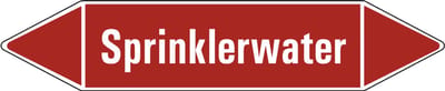 Sprinklerwater leidingmarkering op vel 126 x 26 mm - 5 per vel
