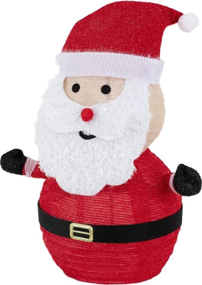 LED kerstman 68cm hoog met hoed, baard & handschoenen Tuinfiguur kerstdecoratie met 30 warm witte LED's