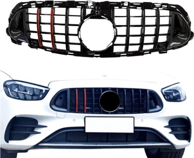 Grill compatibel met Mercedes E Klasse W213, S213 Facelift (2020-2024) B-Look Glans Zwart/Carbon/Rood
