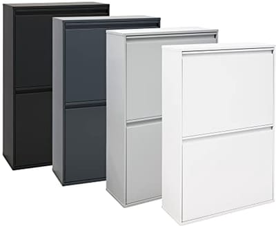 Recyclingcontainer met 4 Compartimenten | Afvalscheiding in Staal | Multifunctionele Afvalbak voor Keuken en Kantoor