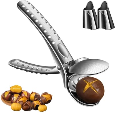 Dailygoods- Notenkraker Professioneel - Kastanjesnijder - Walnoten - Roestvrij Staal - Antislip - Vingerbescherming - Notenopener