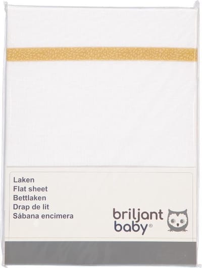 Briljant Baby Wieg Laken Minimal met Bies - 75x100 - Geel