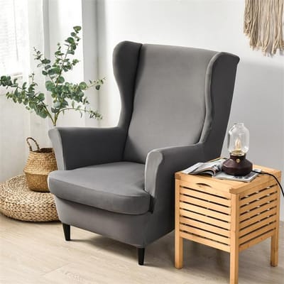 Effen Kleur Stretch Oorfauteuilhoes Spandex Elastische Stoelhoezen Voor Woonkamer Huis Hoes Leunstoel Oorfauteuil Vleugelbank Rugleuning Hoes 1 Piece