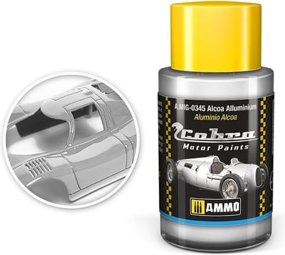 AMMO by Mig Jimenez Hobbyverf Acrylverf - MIG 0345 Cobra Motor Paints - Alacoa Alluminium - Matt - Acryl - 30ml Verf potje - 30 ml