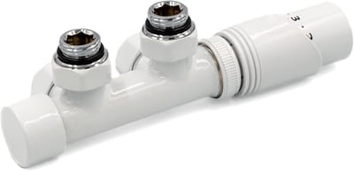 Radiator Aansluitblok - Thermostaatkraan Set - Centrale Verwarming - Universele Aansluiting - 50 mm - Wit