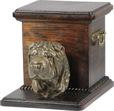 Elegante urn voor Shar Pei met hondenbuste, uniek en stijlvol