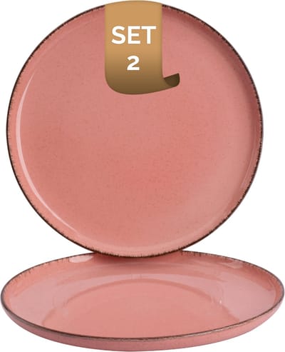 Palmer - Antigo - Bord - 2 stuks - ø 28 cm - Roze - Porselein - Bordenset