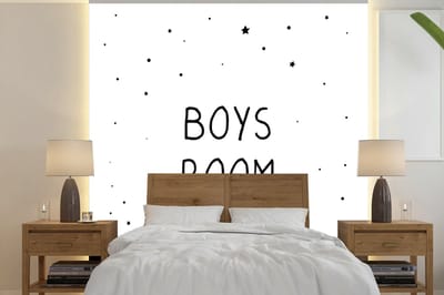 Behang kids - Kinderkamer decoratie - Quotes - Boys room - Spreuken - Jongens - Kinderen - 240x240 cm - Wanddecoratie Jongenskamer