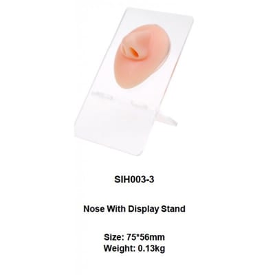 3D- neus voor Sieradendisplay - Piercing-oefentool met Acrylstandaard - Siliconen oor model voor Neus-piercingpraktijk - Neus-display Rekwisieten - Multifunctioneel - Realistisch Model