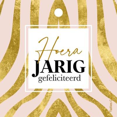 Set 5 kadokaartjes klein – gefeliciteerd - Hoera - jarig - verjaardag - Wildcards