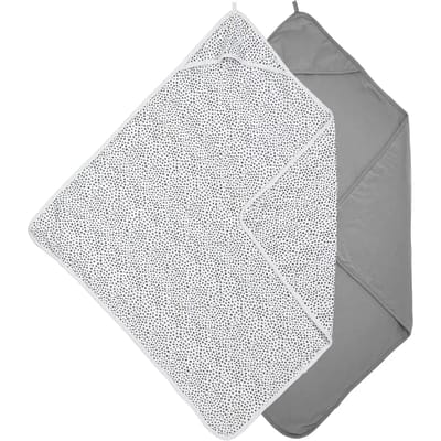 Meyco Baby Cheetah/Uni badcape - 2-pack - grey - 80x80cm