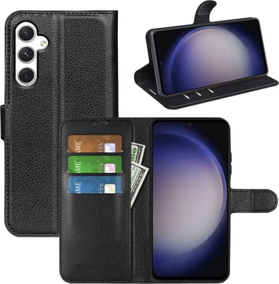MobyDefend Hoesje - Geschikt voor Samsung Galaxy S24 - Kunstleren Wallet Book Case (Sluiting Voorkant) - Zwart