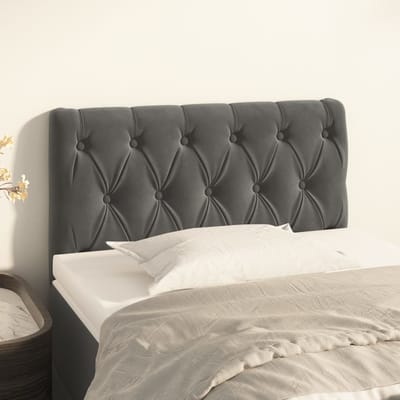vidaXL - Hoofdbord - 80x7x78/88 - cm - fluweel - donkergrijs
