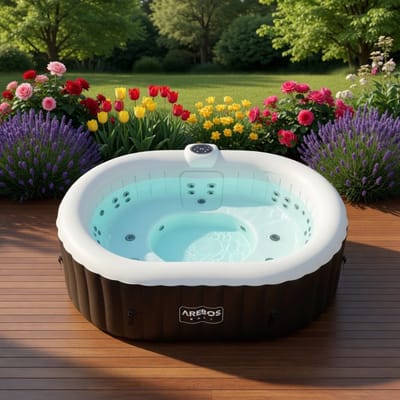 Hot Tub Inflatable - with LED Lighting - Hot Tub for Indoor and Outdoor - 2 Persons - 90 Air Jets - 190x120cm - 550L - Inflatable Hot Tub Massage-Mobili Bella