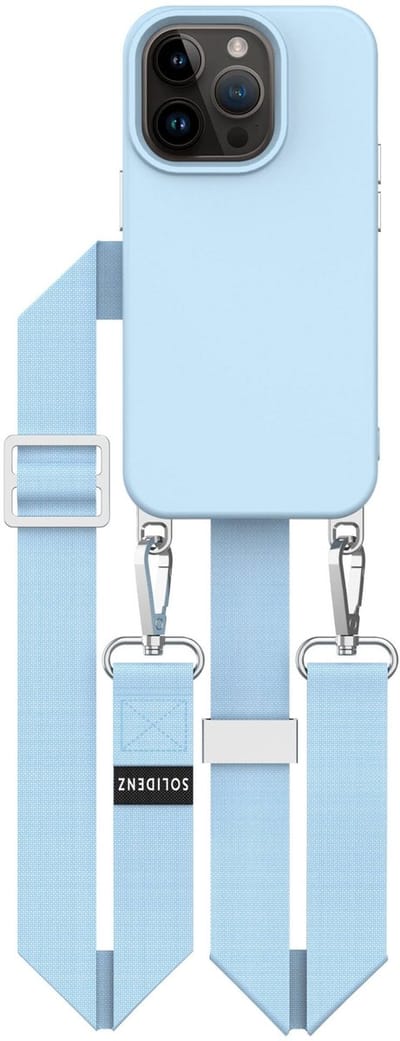 Geschikt voor iPhone 14 Pro Hoesje Met Koord - Afneembaar Koordje 14 Pro - Backcover Met Koord 14 Pro - Telefoonhoesje - Cord Case - Telefoon Ketting Verstelbaar - Lanyard - Geschikt voor MagSafe Case - Solidenz Collection - Blauw