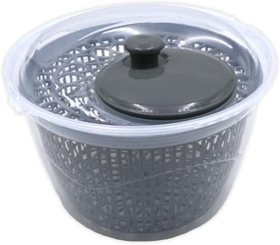 Slacentrifuge 5 liter - Salade droger - Knapperige salades maken - Zwengelbediening - Ø 25 cm - Grijs