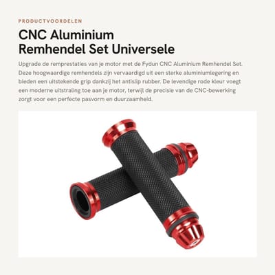 Dailygoods- Frenolever Aluminium - Universele Motorfiets - Dubbele Schijf - Rood - 7/8 Inch - 1 Paar Handvatten - Motorcycle Lever