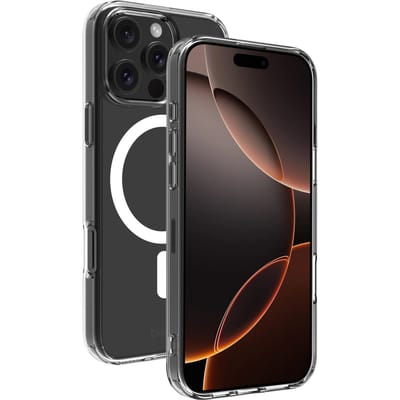 BeHello iPhone 16 Pro Hoesje - Magsafe - Magnetische Ring - Flexibel iPhone 16 Plus Hoesje - Plastic - Transparant