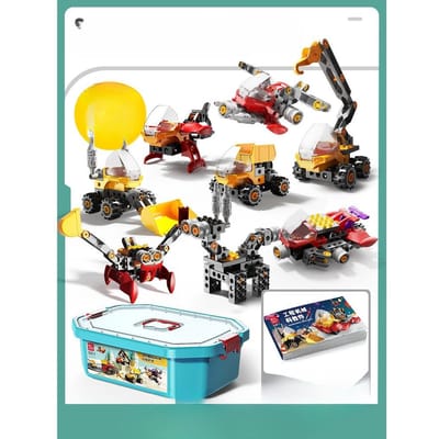 Blocs de construction scientifiques et éducatifs à grosses particules assemblés avec une ingénierie mécanique en constante évolution Jouets éducatifs pour enfants 34*25cm black