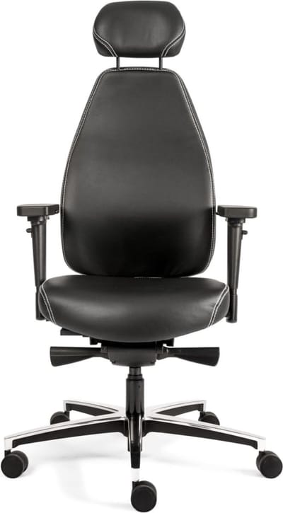 Sit And Move Therapod X Hoofdsteun - Zwart Leder - Bureaustoel