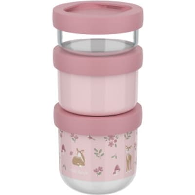 Mepal Mio Snackbox stack 3-delig Little Dutch - 550 ml - Stapel zo veel als je nodig hebt - Magnetron- en vaatwasmachinebestendig - Fairy Garden
