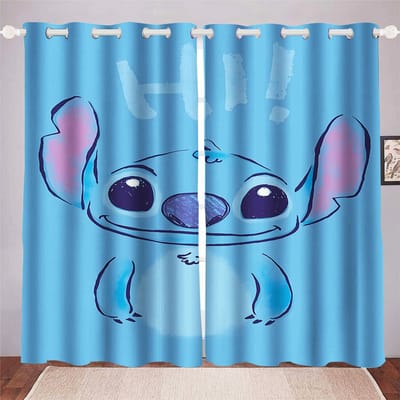 Stitch Cartoon Anime Stofdicht Balkonscherm Gordijnen Voor Woonkamer Slaapkamer Verduisterende Gordijnen Polyester Thuis 100x140