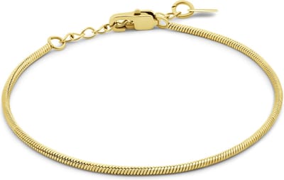CO88 Collection - 8CB-91328 - slangen schakelarmband vrouwen - 1,6 mm - 16.5+3cm- goudkleurig
